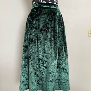 ASOS Dark Green Velvet A-Line Skirt